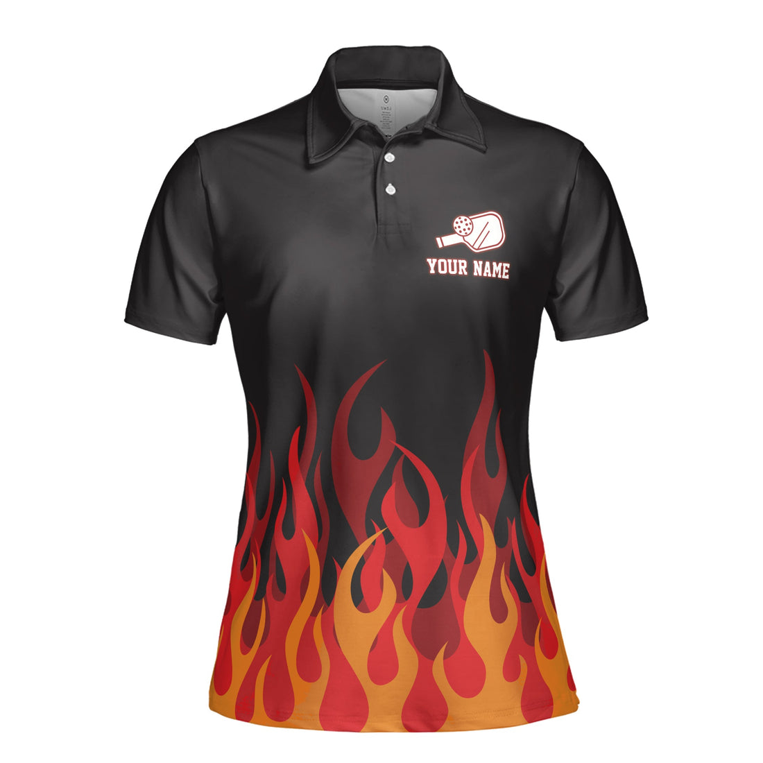 Personalized Name Team Name Pickleball Passion On Fire Women's Polo Shirt S-5XL