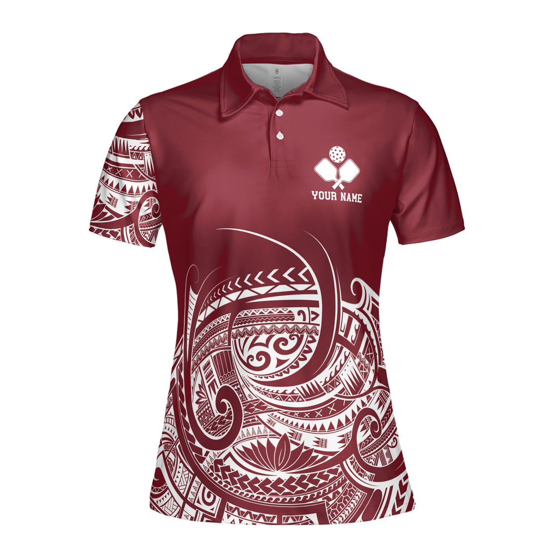 Personalized Name Red Viking Tribal Pickleball Women's Polo Shirt S-5XL