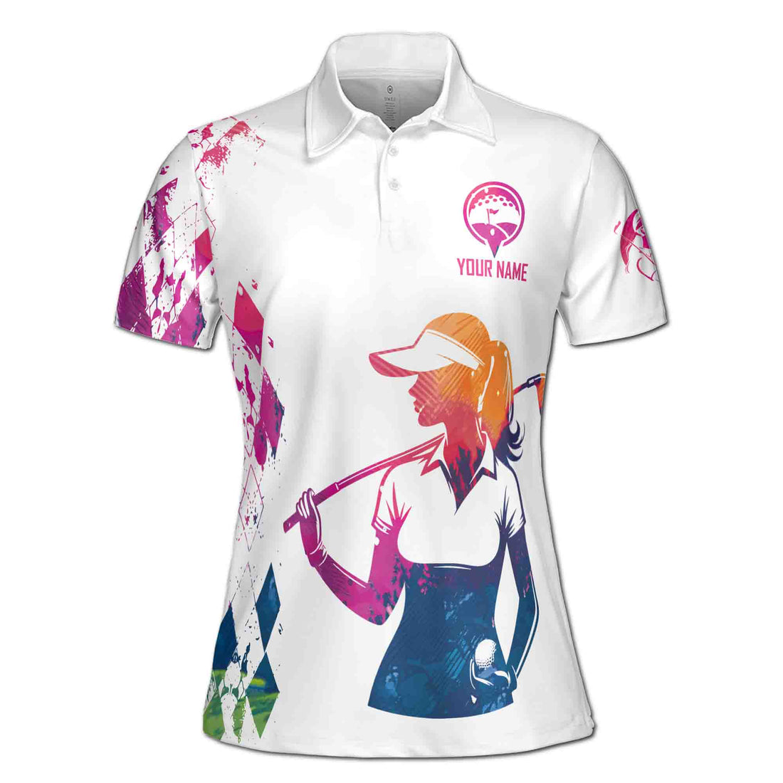 Custom Name Golf Girl I'm Using My Golf Words Women's Polo S-5XL