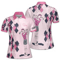 Custom Name Golf Lover Lady Playing Golf Women's Polo S-5XL