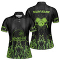 Personalized Name Green Spatter Pickleball Team Women's Polo Shirt S-5XL