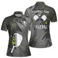 Custom Name Team Name Grey Let's Play Pickleball Women's Polo Shirt S-5XL