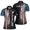 American Flag Custom Bowling Jersey For Team Patriots Women's Polo Shirt S-5XL