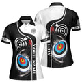 Customize Name Archery Targets Black White Women's Polo Shirt S-5XL