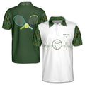 Customized Name Heartbeat with Tennis Player Men's Polo S-5XL