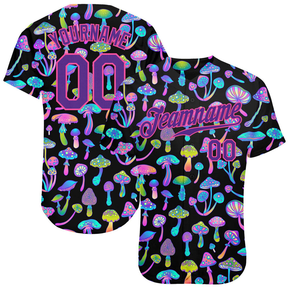Custom 3D Magic Mushrooms Psychedelic Baseball Jersey S-5XL