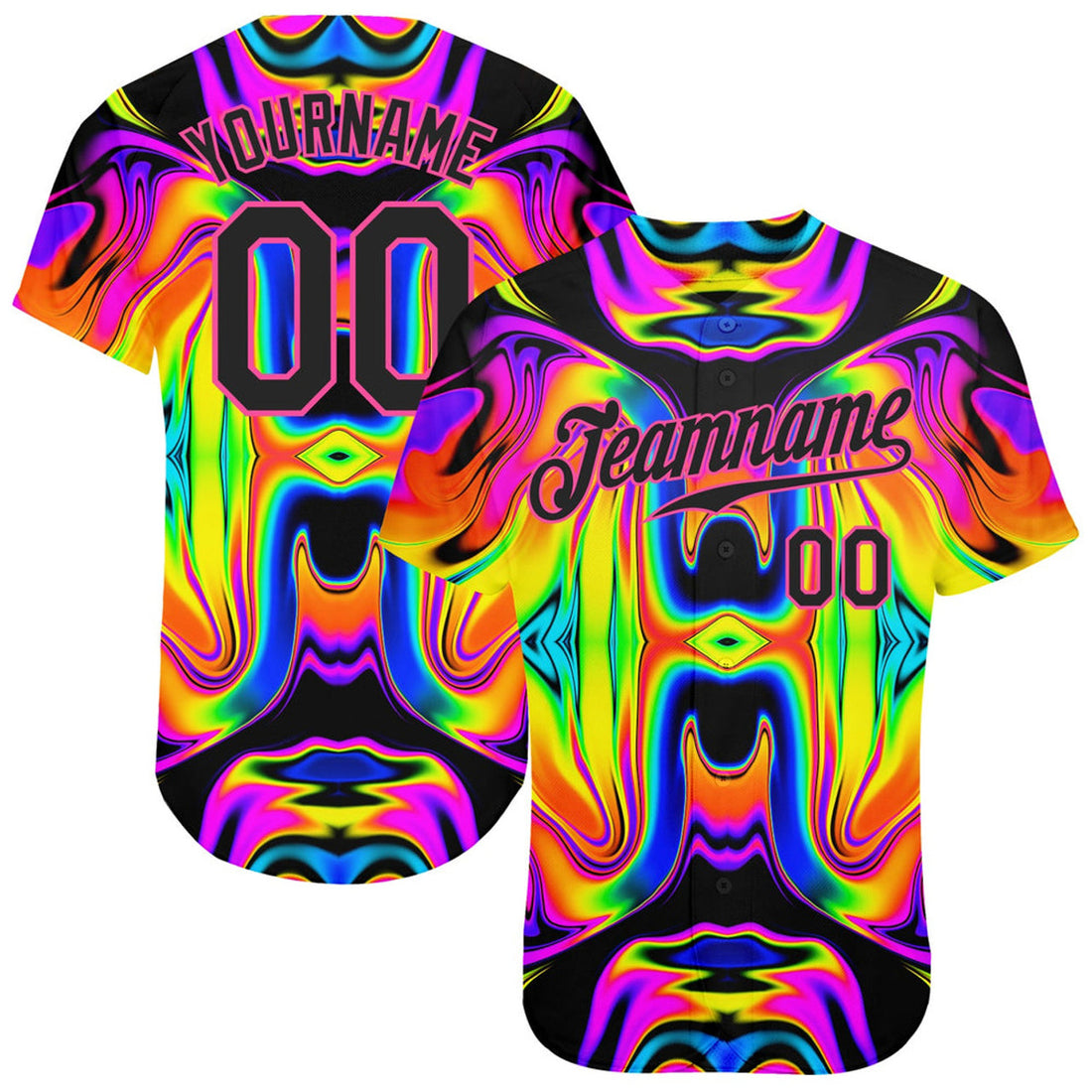 Custom 3D Abstract Psychedelic Swirl Baseball Jersey S-5XL
