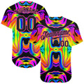 Custom 3D Abstract Psychedelic Swirl Baseball Jersey S-5XL