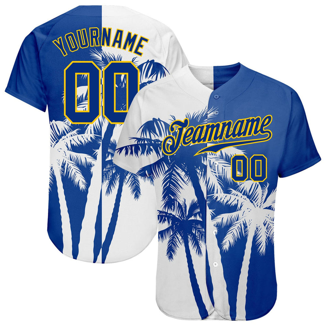 Custom Hawaii Coconut Trees Baseball Jersey S-5XL