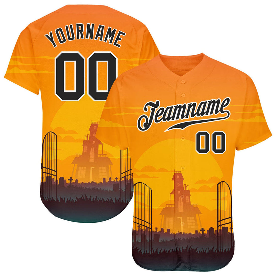 Custom 3D Halloween Horror Night Baseball Jersey Gift Baseball Jersey S-5XL