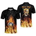 Custom Skull 8 Ball Pool Billiard Shirt Gift for Player Men's Polo Shirt S-5XL