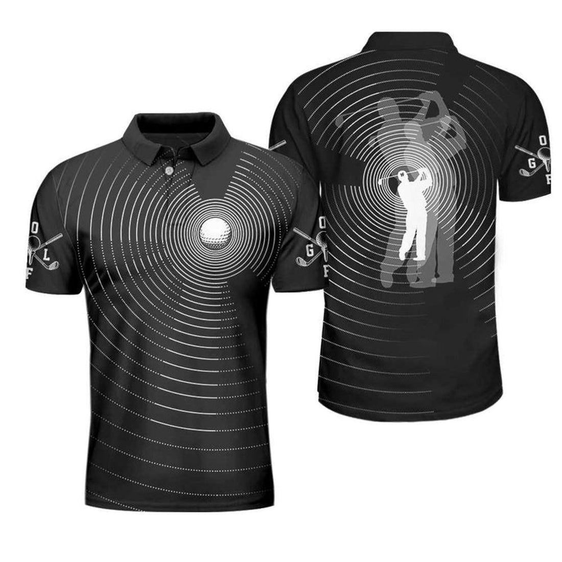 Effect Ball And Golfer All Over Print Best Golf Shirt Men's Polo Shirt S-5XL