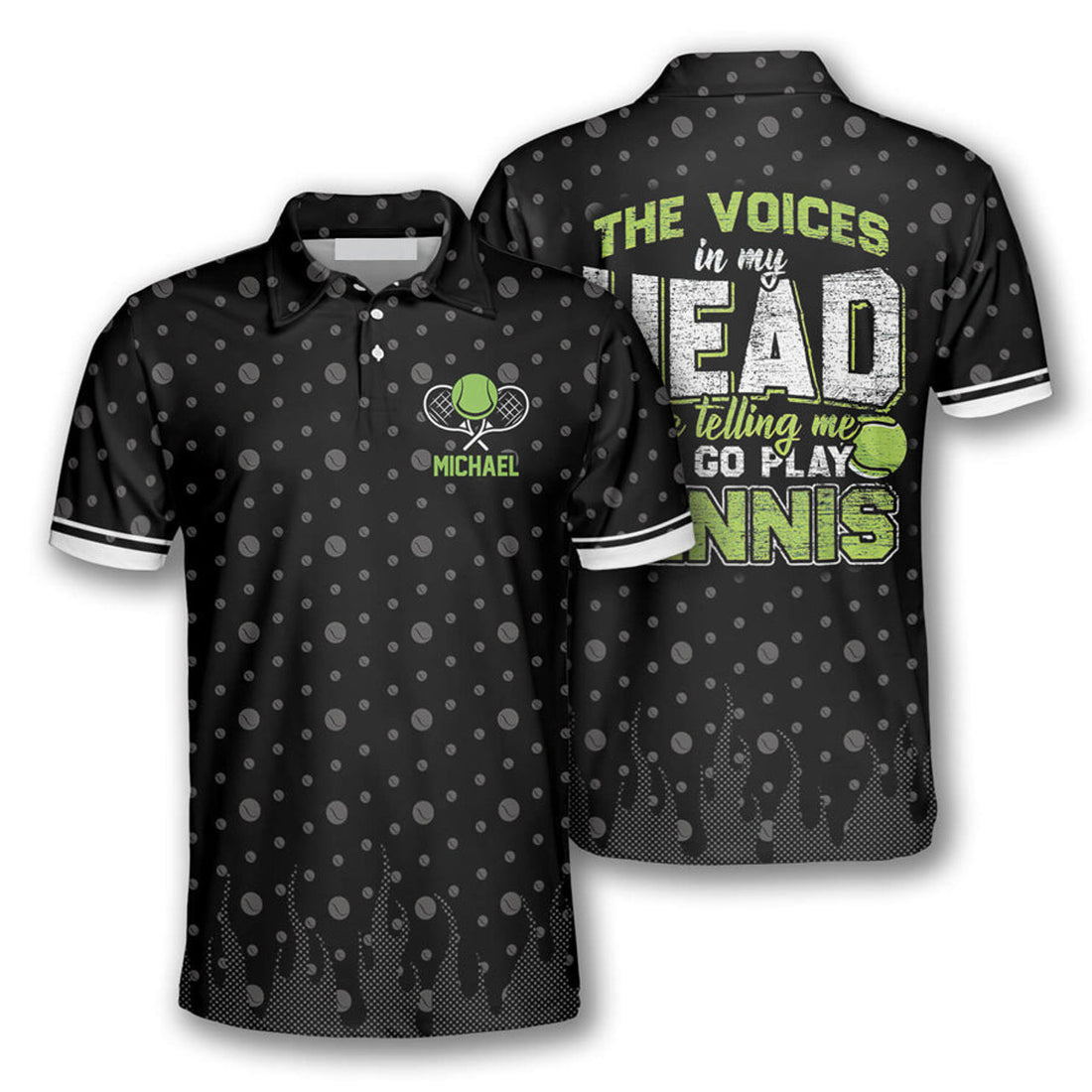 Personalized Tennis The Voices In My Head All Over Print Men's Polo Shirt S-5XL