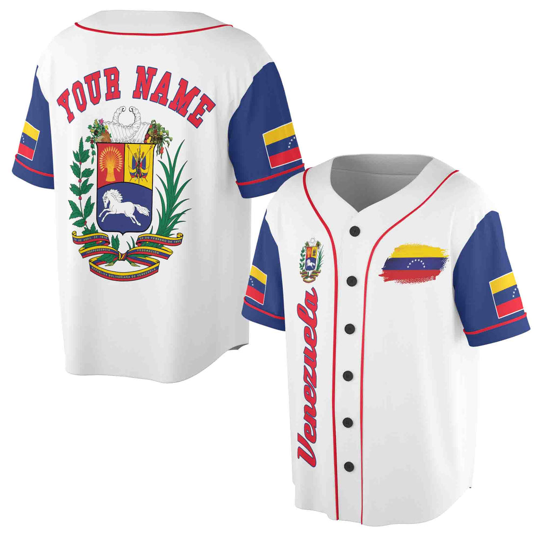 Personalized Venezuela Coat of Arms Baseball Jersey S-5XL