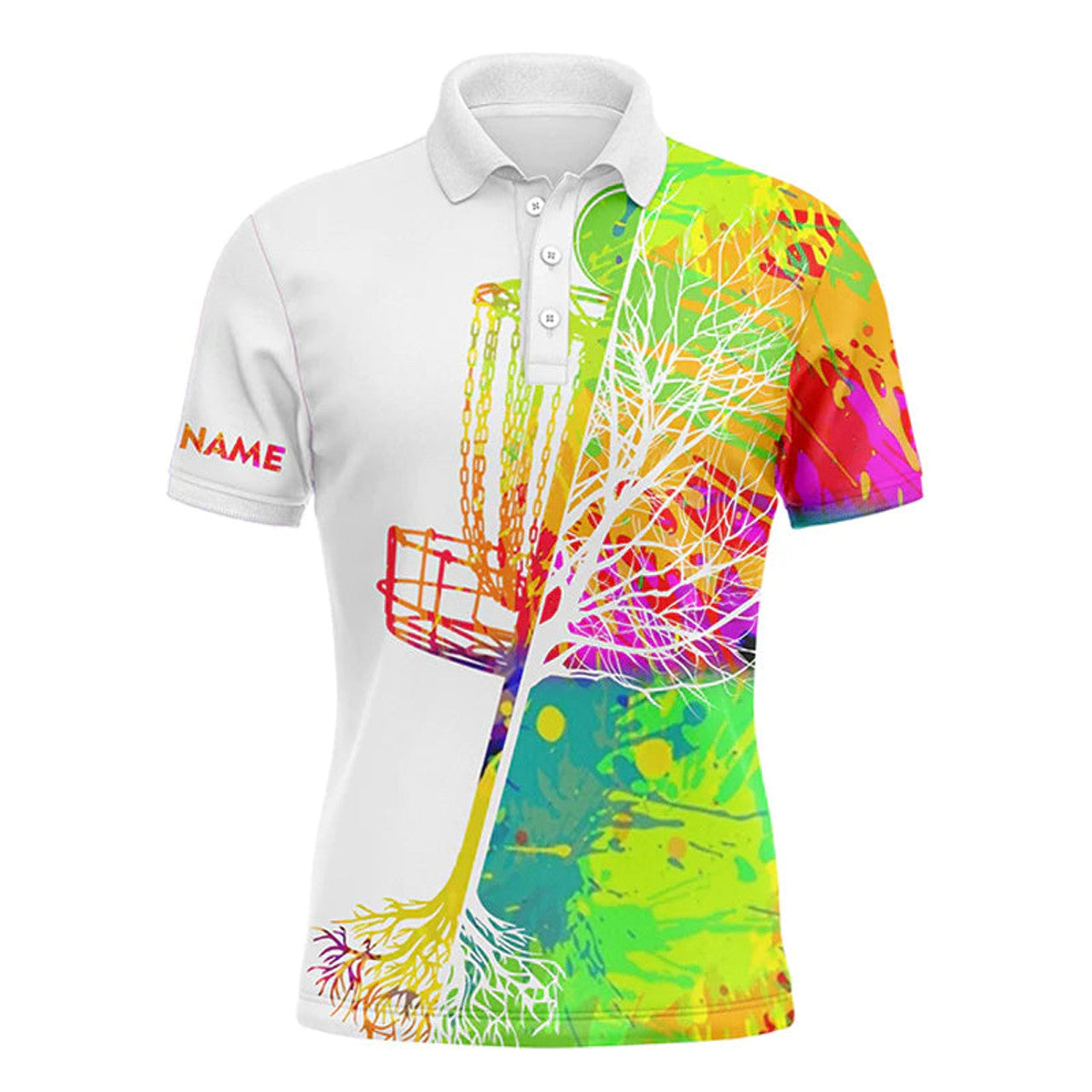 Personalized Disc Golf Basket Apparel Gift for Golf Lover Men's Polo Shirt S-5XL