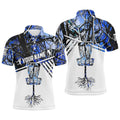 Custom Blue Camo Disc Golf Apparel Personalized Gift Men's Polo Shirt S-5XL