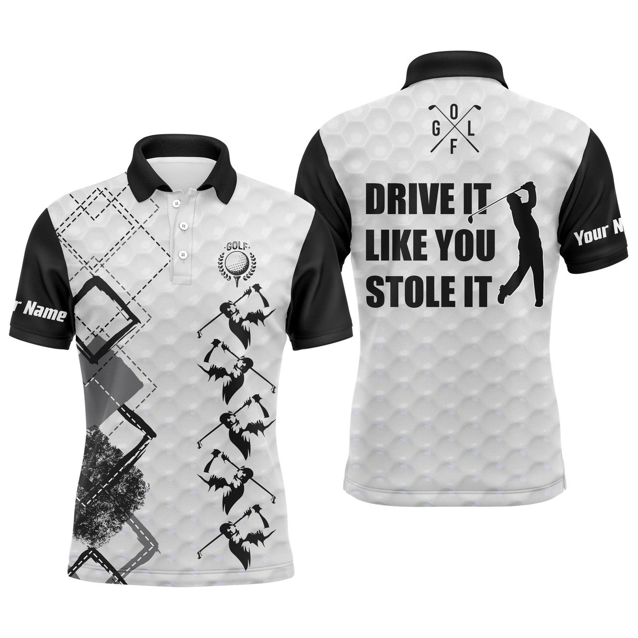 Custom Golf Apparel Sports Gift Drive Like You Stole It Men's Polo Shirt S-5XL