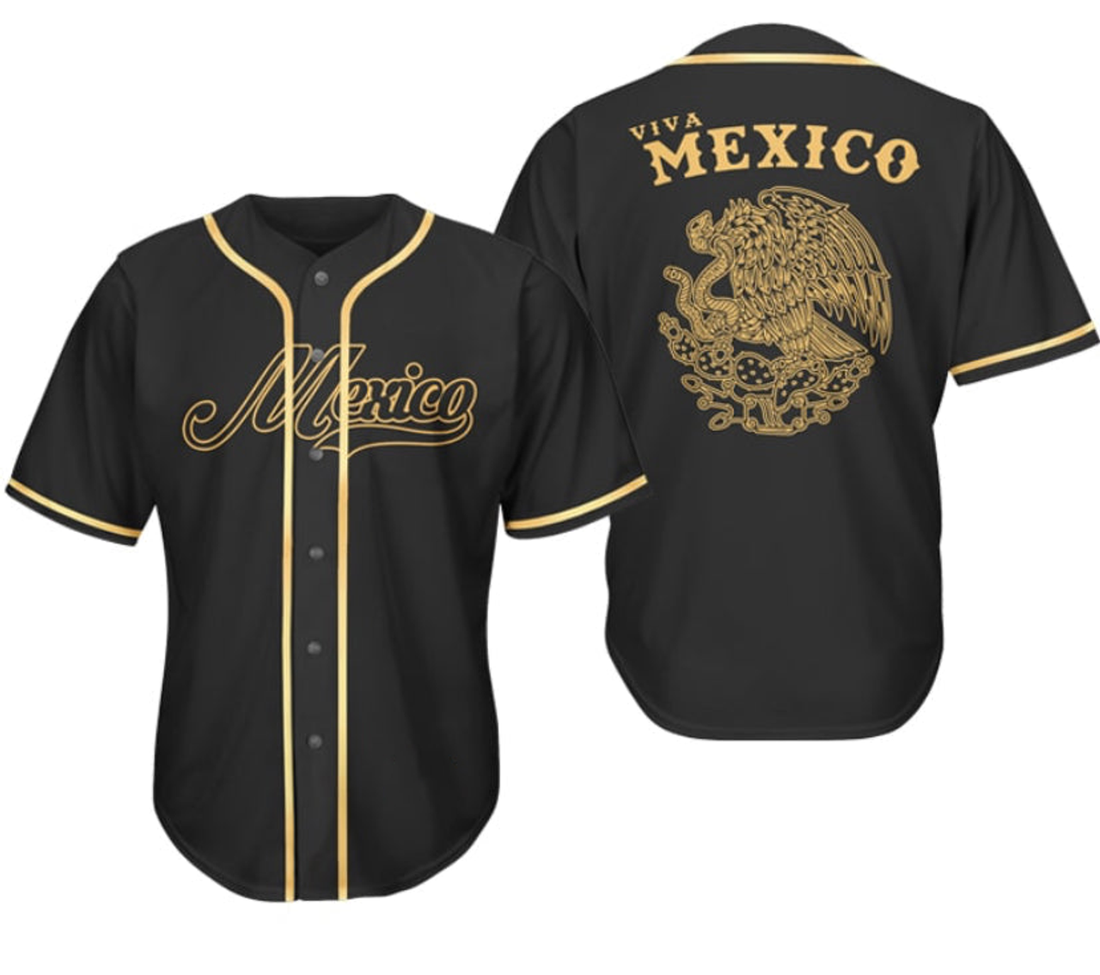 Gold Mexico Eagle Baseball Jersey Pride American Shirt Baseball Jersey S-5XL