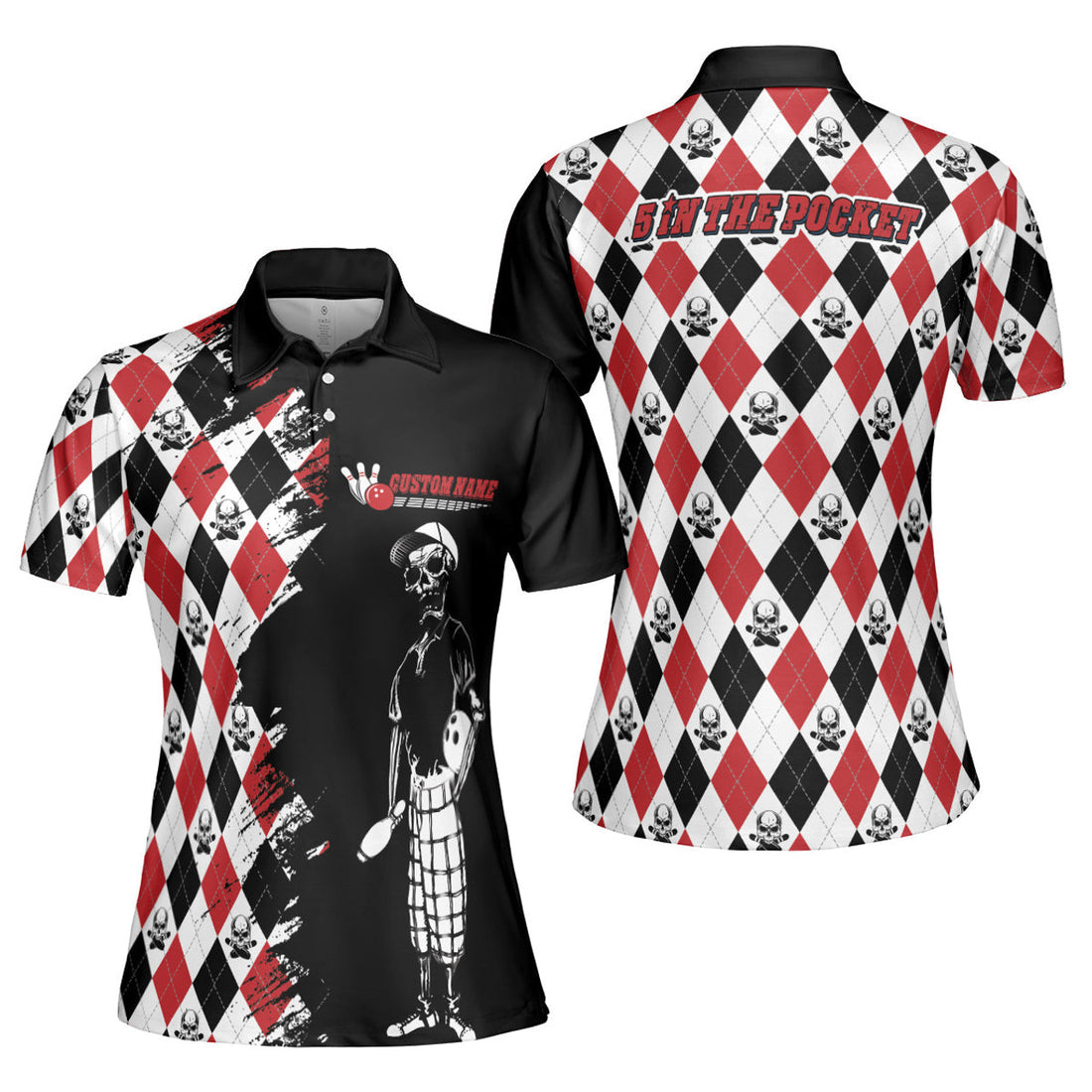 Custom Personalized Bowling Pocket Shirt for Lovers Women's Polo Shirts S-5XL