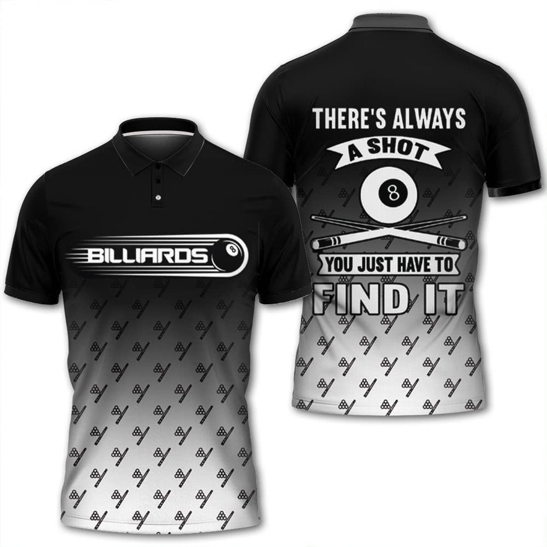 All Over Printed Billiard Shirt Gift For Pool Lover Men's Polo Shirt S-5XL