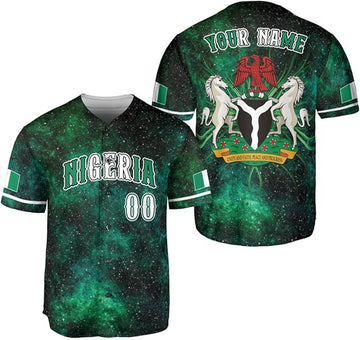 Custom Nigeria Baseball Jersey Nigerian Flag Pride Baseball Jersey S-5XL