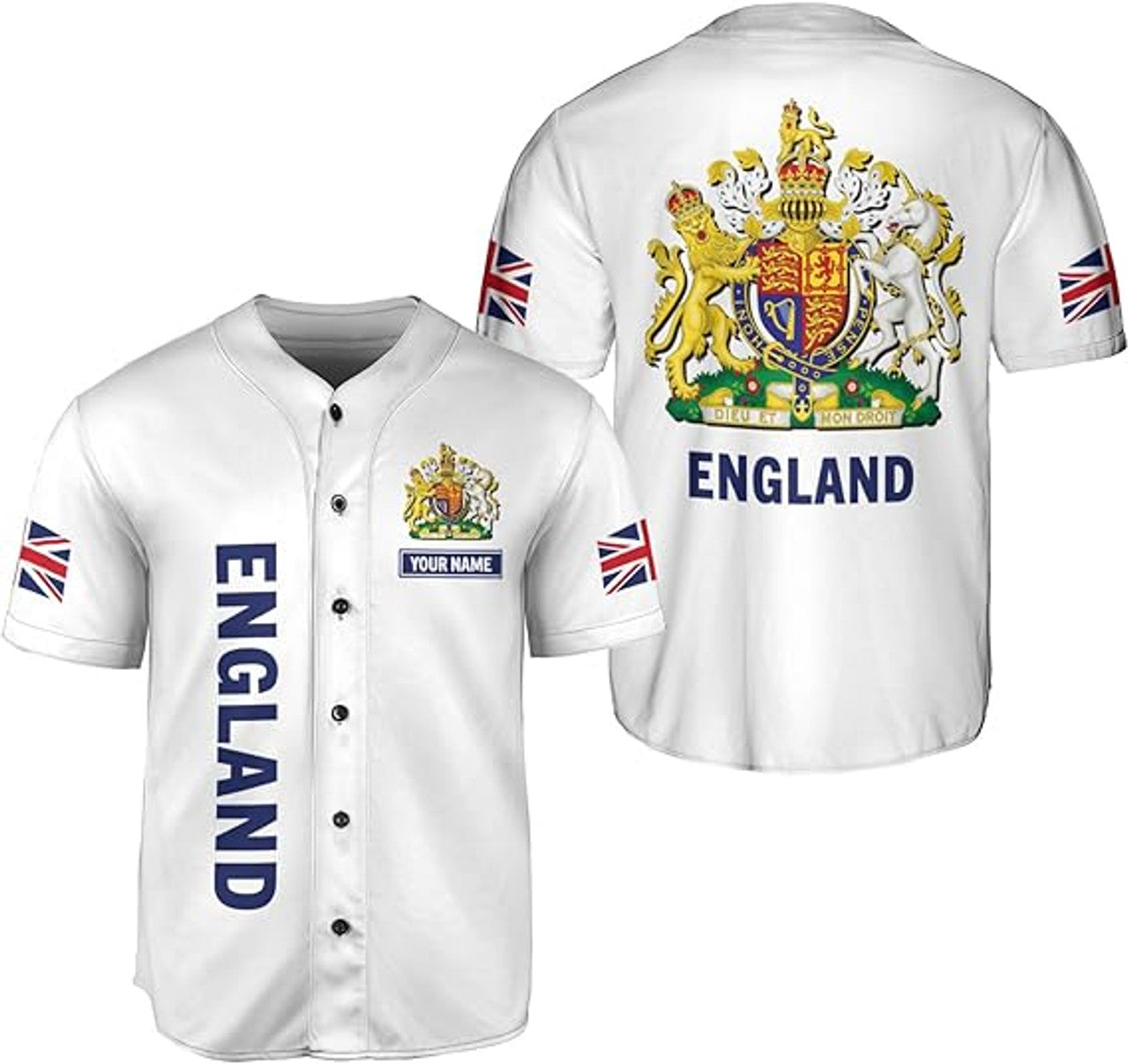 Custom England Flag Baseball Soccer Jersey Baseball Jersey S-5XL