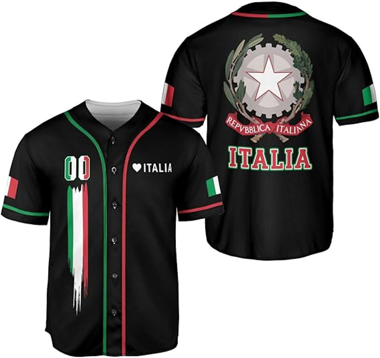 Custom Italia Baseball Jersey Italian Soccer Italia Pride Baseball Jersey S-5XL