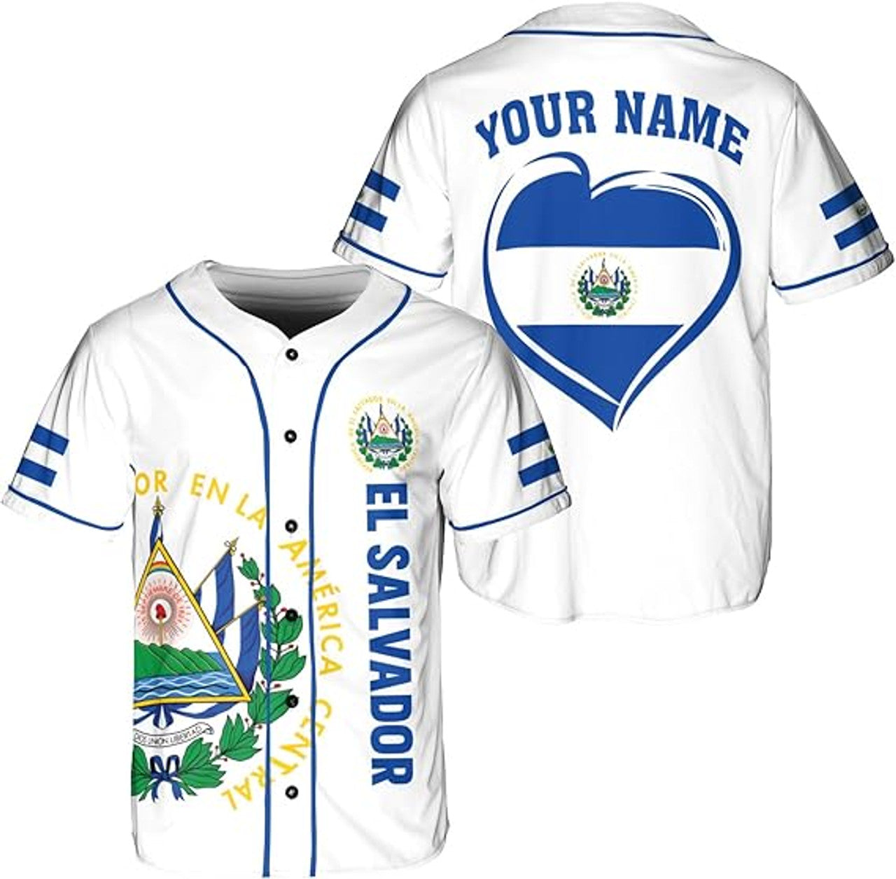 Custom El Salvador Proud Baseball Jersey S-5XL