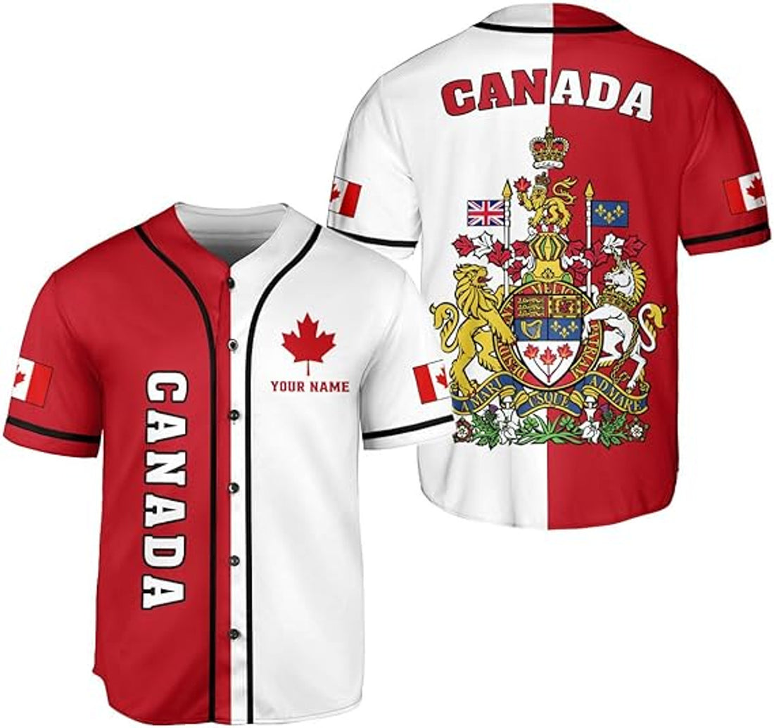 Custom Canada Baseball Jersey Maple Leaf Shirt Baseball Jersey S-5XL