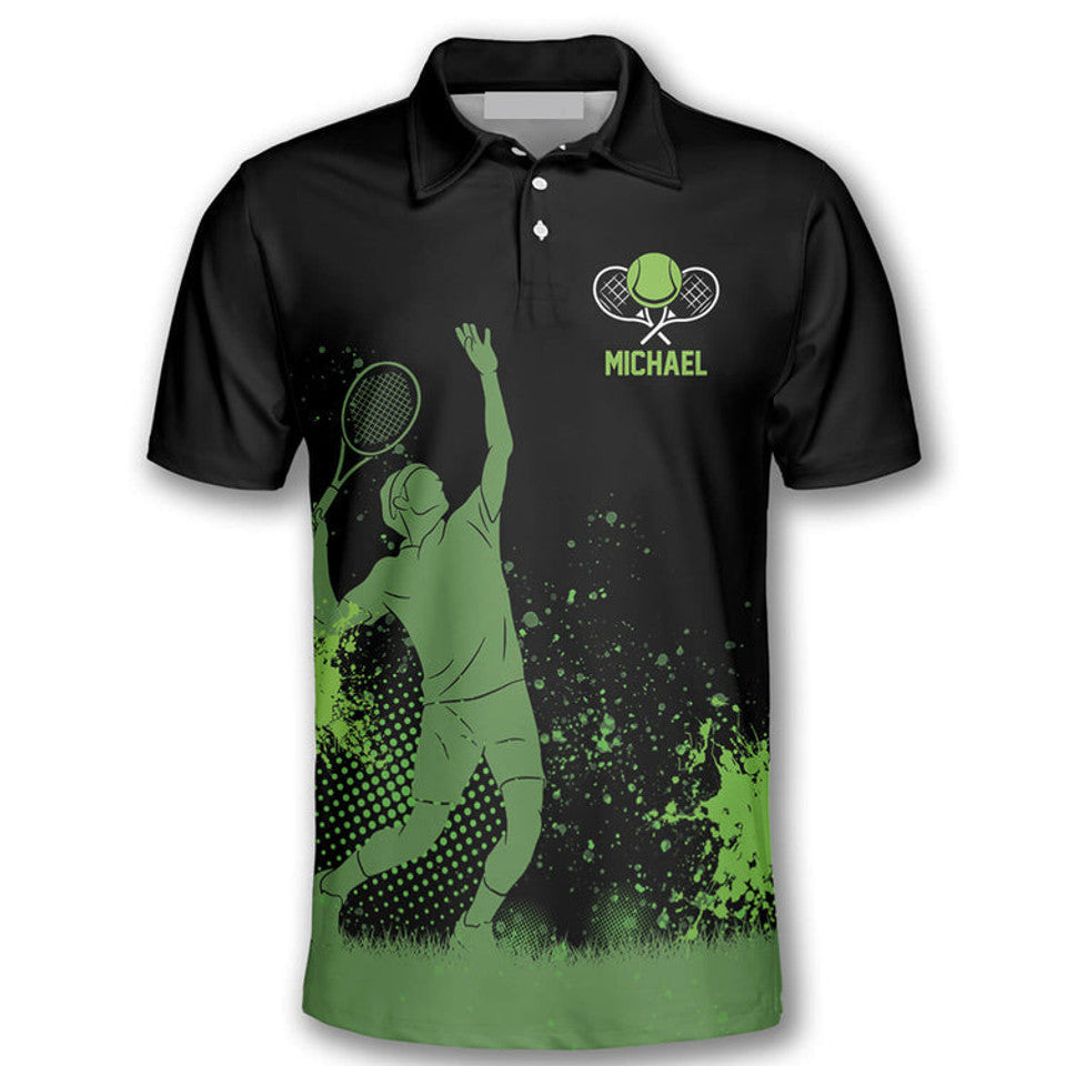 Custom Name Tennis I'm Not Retired Playing Is Hard Work Men's Polo Shirt S-5XL