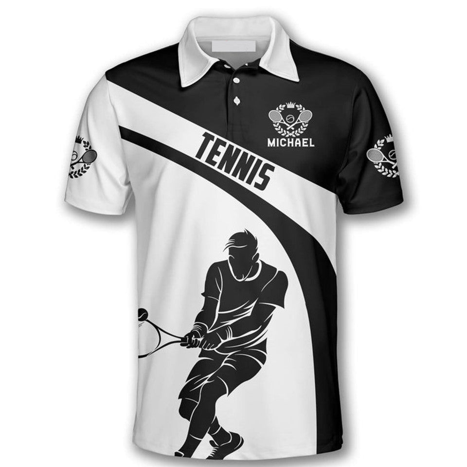 Personalized Name Tennis I Play Tennis Because I Like It Men's Polo Shirt S-5XL