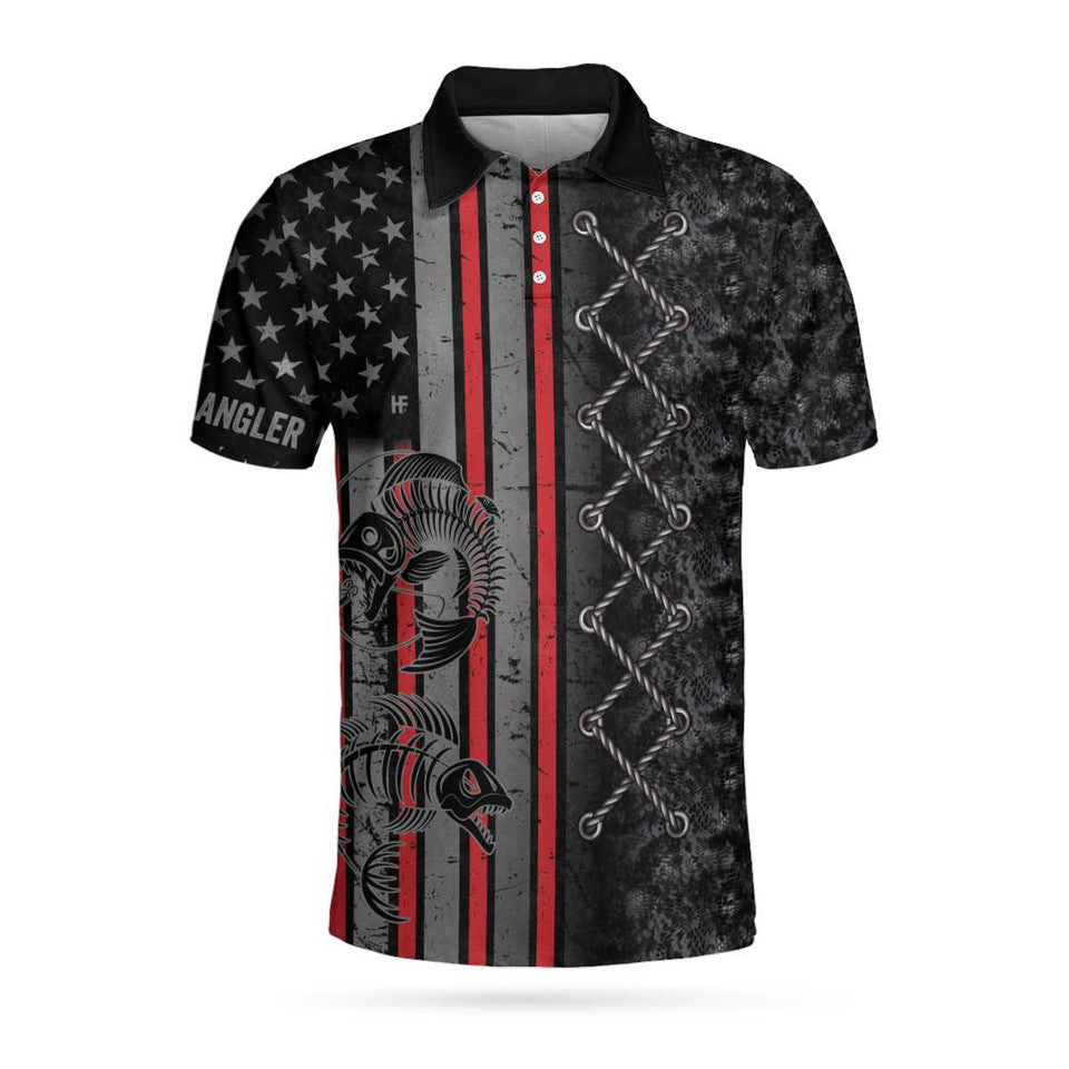 Crazy Fishing Reel Expert American Flag Gift Men's Polo Shirt S-5XL