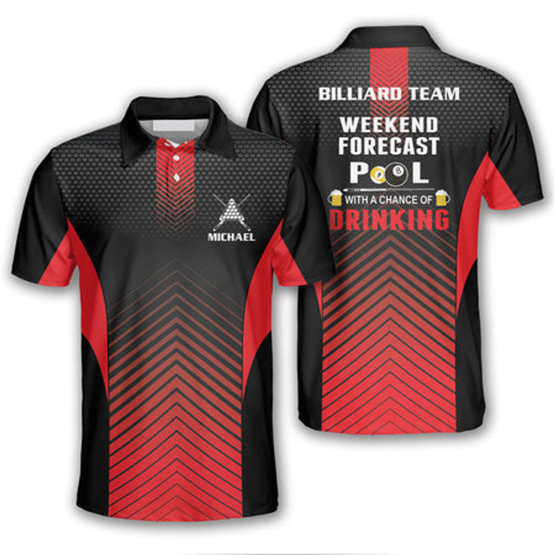 Custom Addicted Billiard Weekend Forecast Shirt for Men Men's Polo Shirt S-5XL