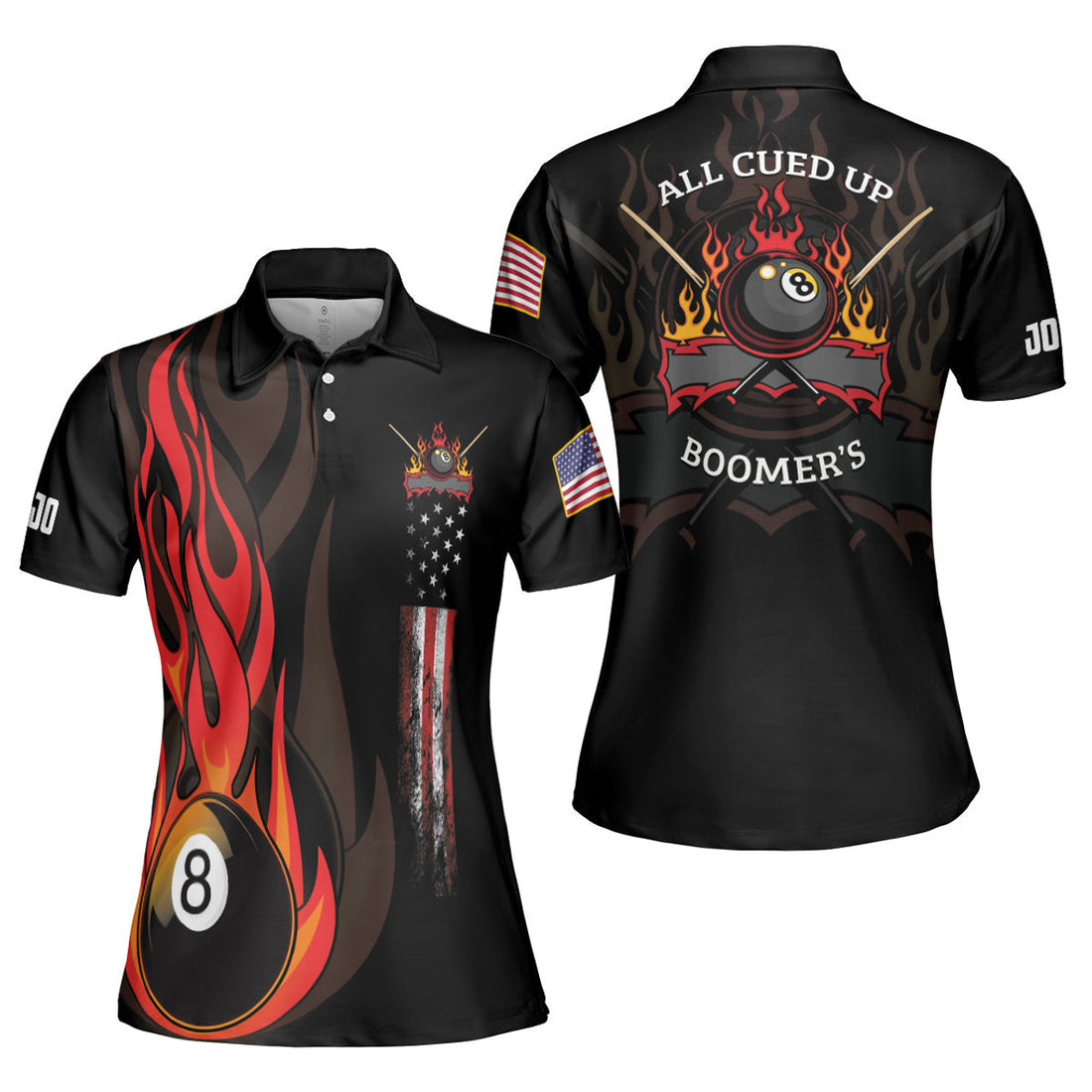 Custom Name All Cued Up Billiards Short Sleeve Personalized Women's Polo Shirts S-5XL