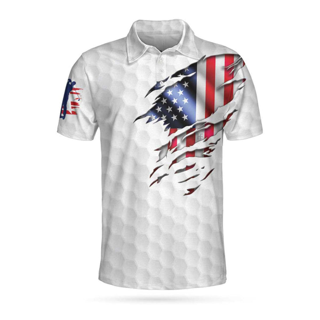 American Eagle Flag Golf Shirt Golf Lover Gift Men's Polo Shirt S-5XL
