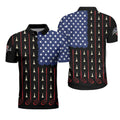Patriotic Golf Shirt Golfaholic American Flag Golf Clubs Men's Polo Shirt S-5XL