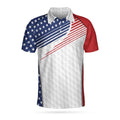 Golf Skull Wear Hat Short Sleeve American Flag Patriotic Men's Polo Shirt S-5XL
