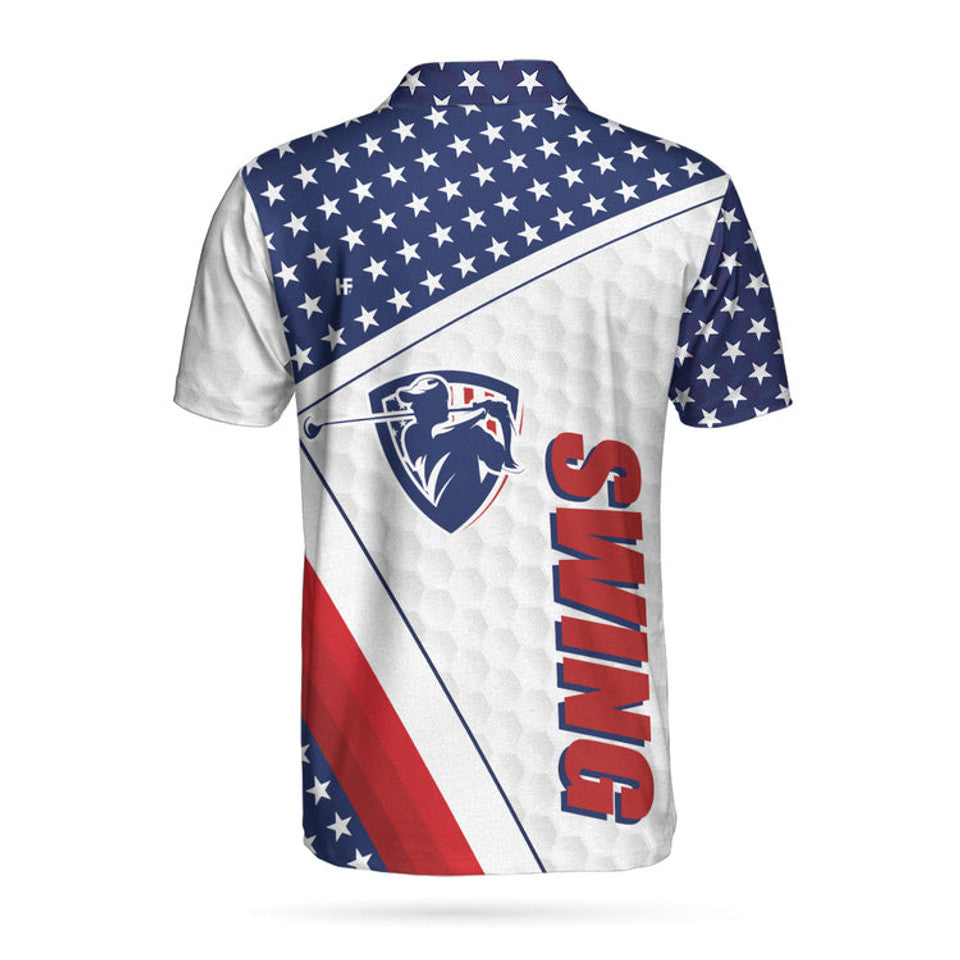 Patriotic American Flag Golf Shirt Men's Polo Shirt S-5XL
