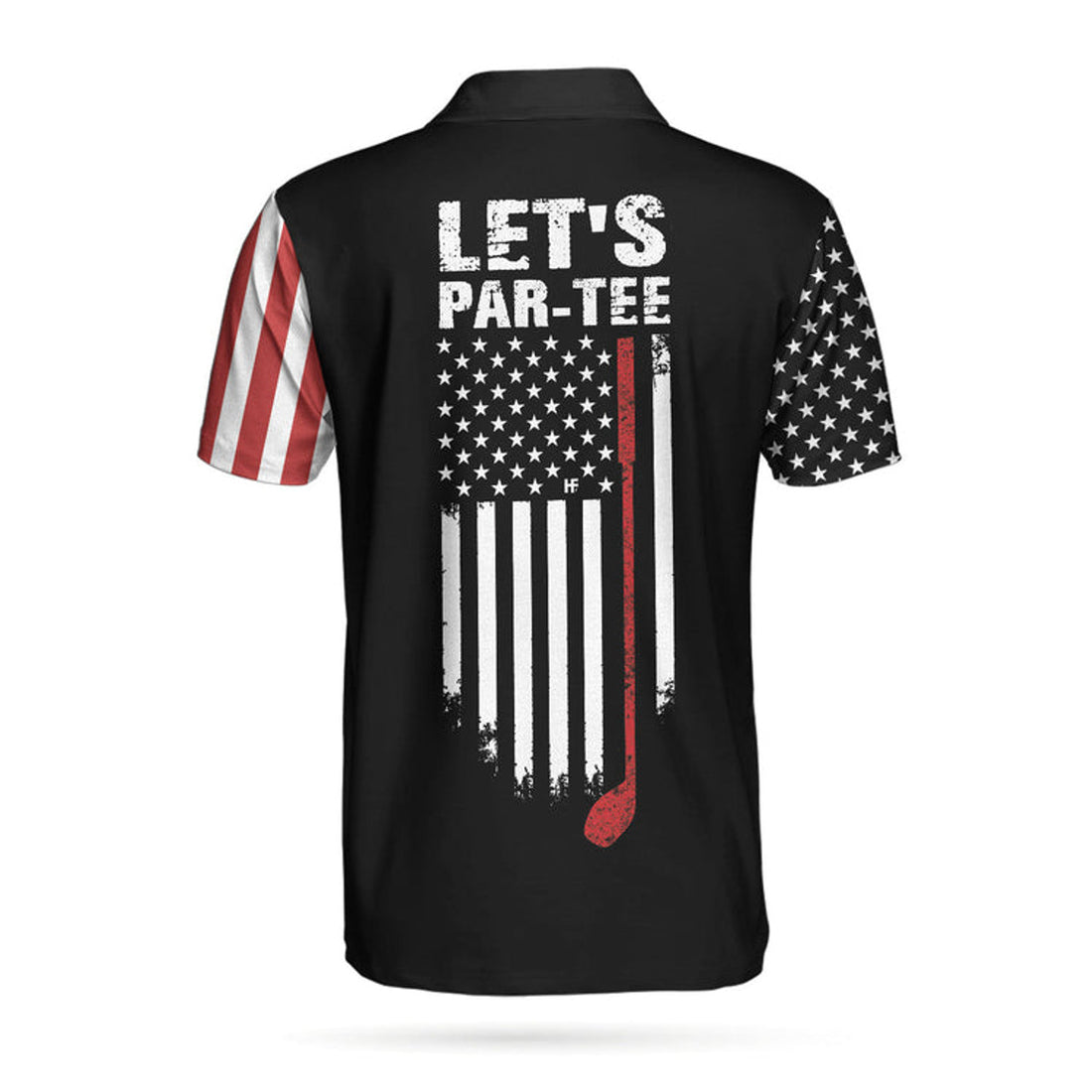 Let's Par Tee Dark Theme American Flag Golf Polo Shirt Men's Polo Shirt S-5XL