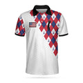 Patriotic American Flag Argyle Golf Shirt Short Sleeve Men's Polo Shirt S-5XL