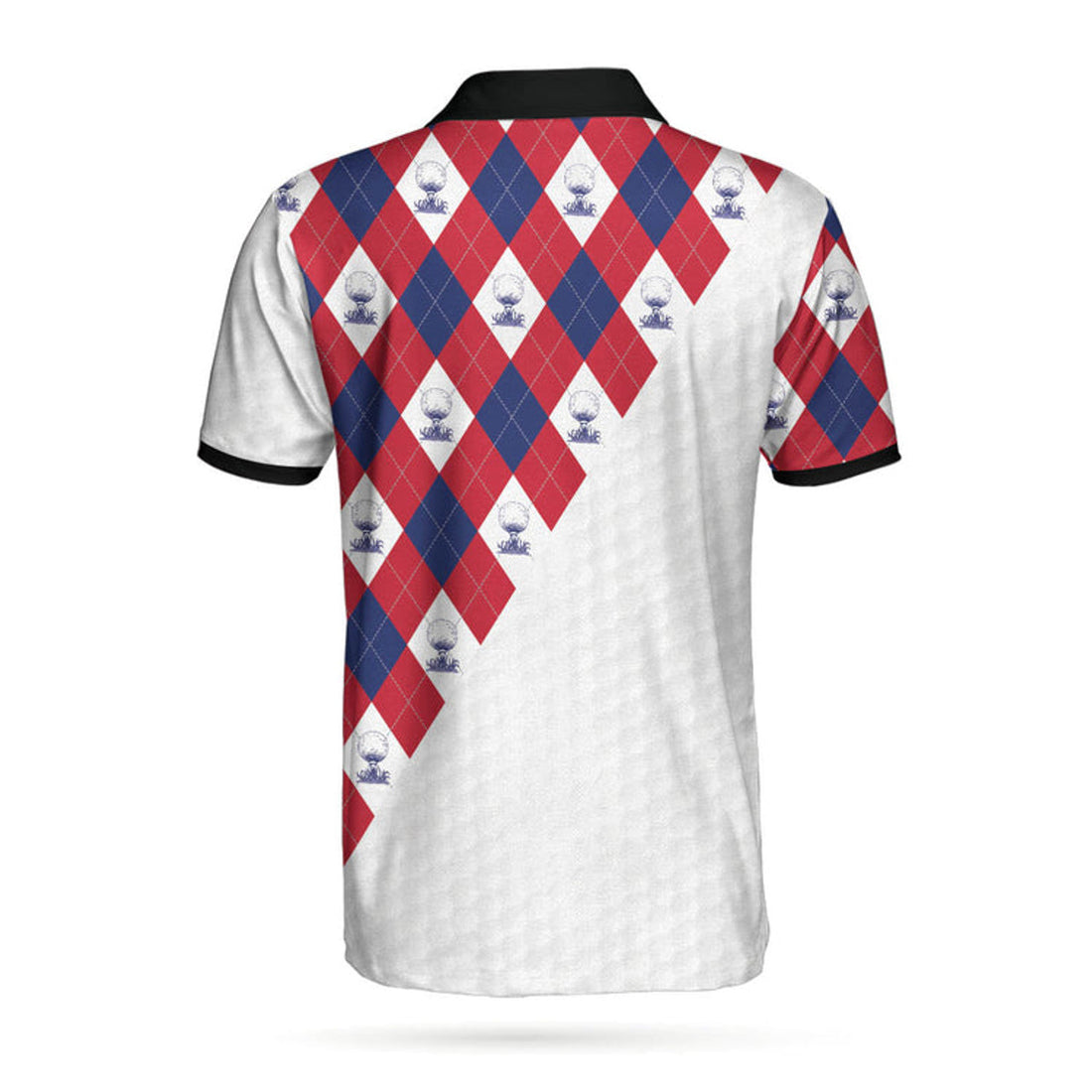 Patriotic American Flag Argyle Golf Shirt Short Sleeve Men's Polo Shirt S-5XL