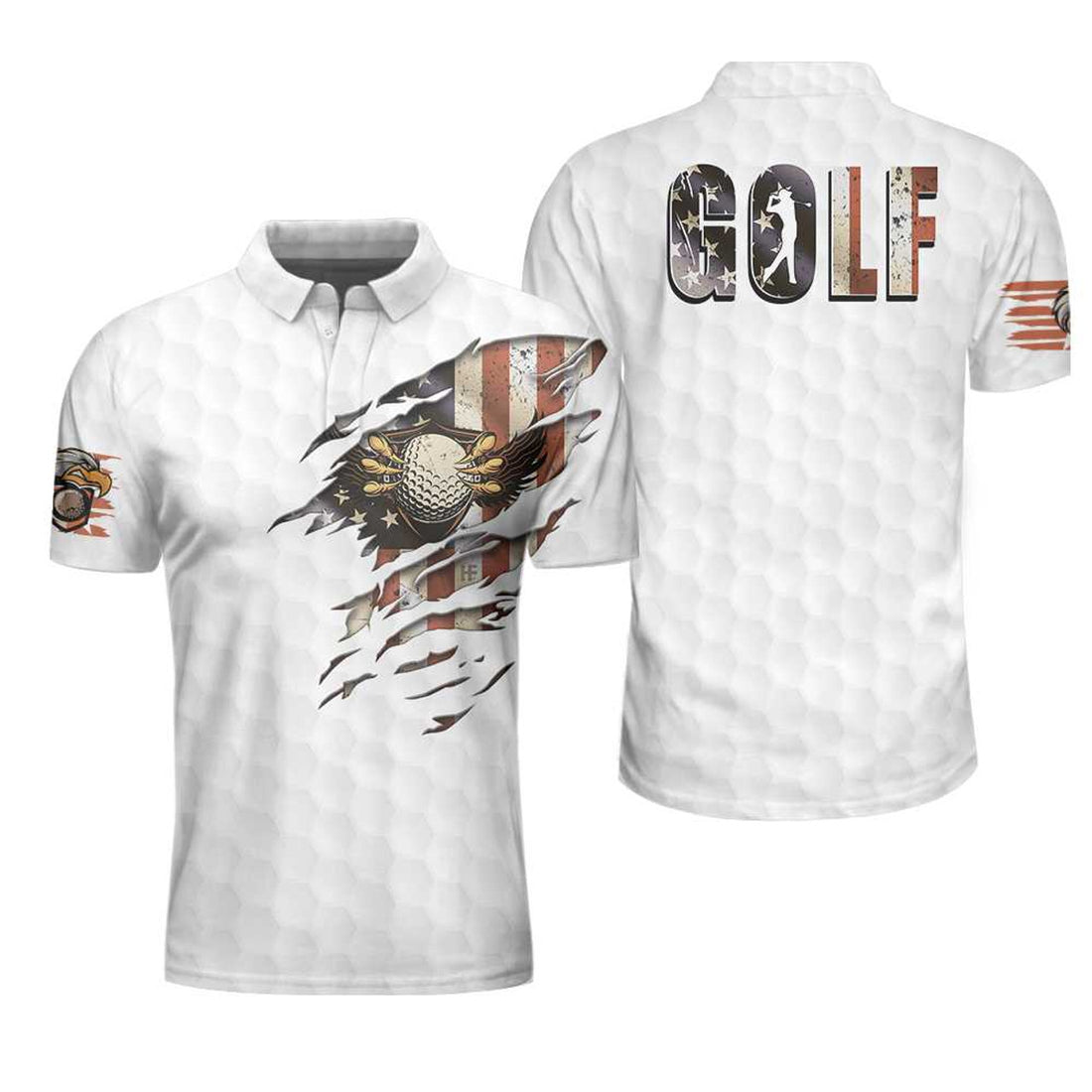 Patriotic American Golfer Polo Shirt Men's Polo Shirt S-5XL