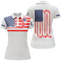 Custom American Flag Golf with Name Personalization for Women's Polo Shirts S-5XL
