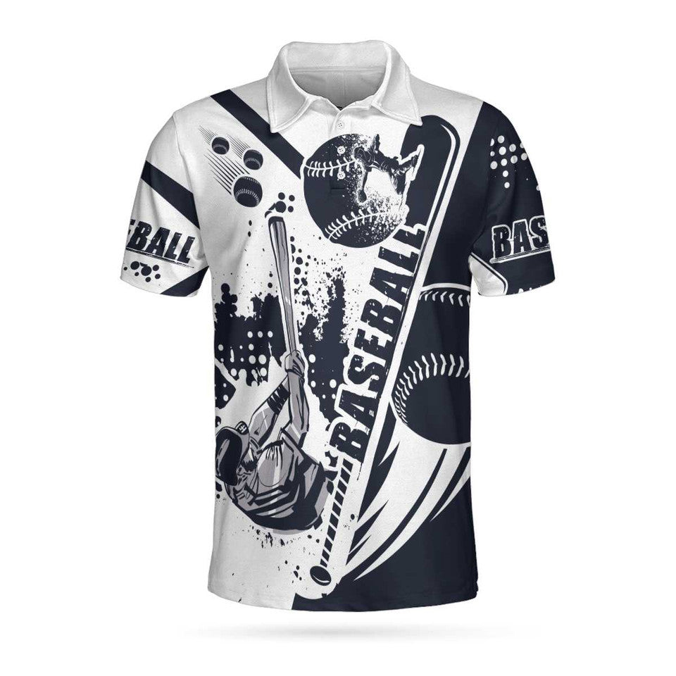 Baseball Lover Hit Hard Run Fast Turn Left Wet Paint Gift Men's Polo Shirt S-5XL