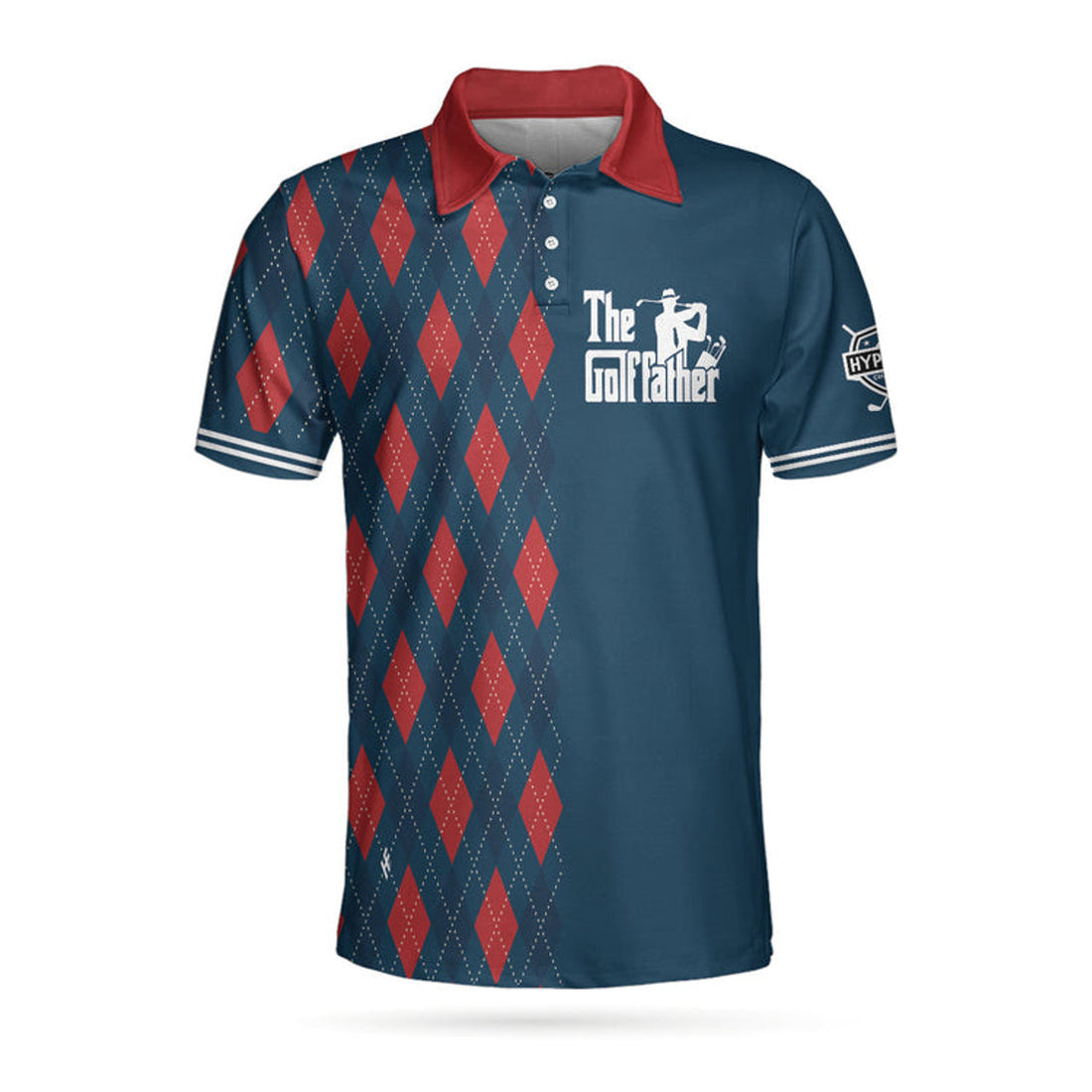 Best Papa By Par Argyle Pattern Personalized Golf Men's Polo Shirt S-5XL