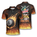 Billiards Pool Play So I Don't Choke People Fire Shirt Men's Polo Shirt S-5XL