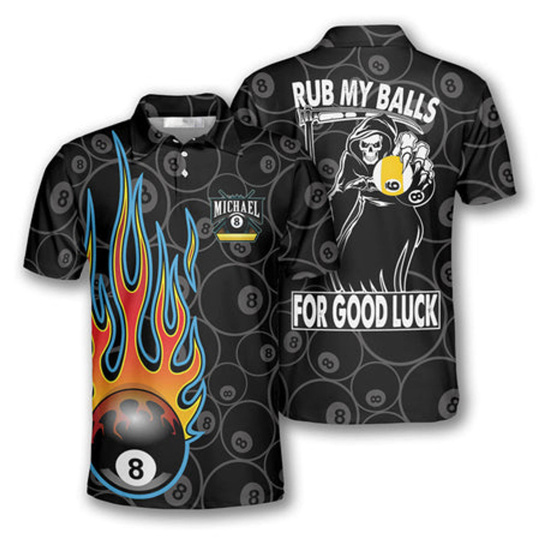 Custom Billiards Rub My Balls For Good Luck for Men Team Men's Polo Shirt S-5XL