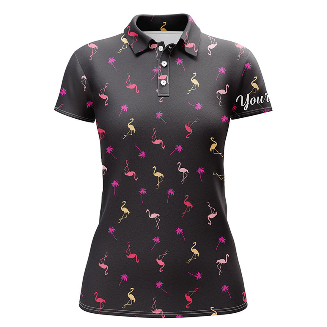 Custom Golf Flamingos Palm Best Gift for Golf Lovers Women's Polo Shirts S-5XL