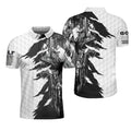 Black & White Golf Skull Camo Shirt Men's Polo Shirt S-5XL