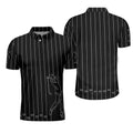 Black & White Vertical Lines Golf Golf Shirt for Men Men's Polo Shirt S-5XL